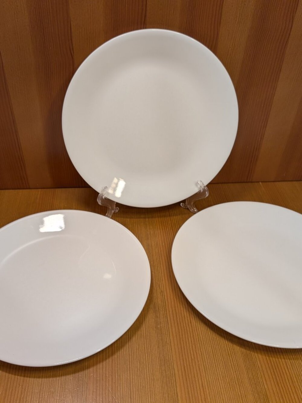 Set of 3 Corelle WINTER FROST WHITE Dinner Plates 10 1/4" Lot 10.25 In - VGUC